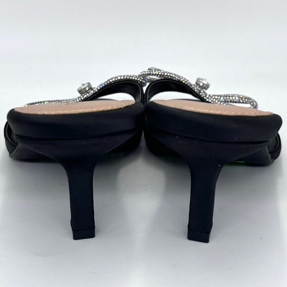 New Torrid Black Rhinestone Bow Kitten Heel - SIze 8WW - Picture 6 of 10